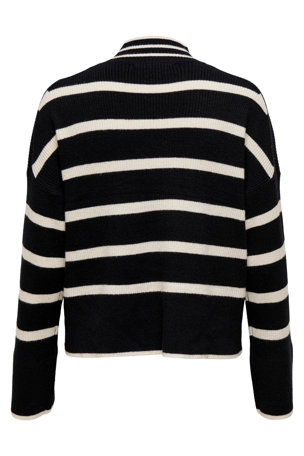 Only Onlibi L/S Highneck Pullover Knt 3944171 black w whitecap gray melange