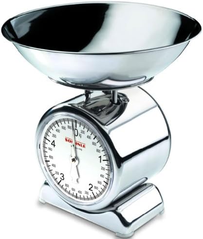 Balance mécanique avec bol de pesée amovible jusqu'à 5 kg argent Soehn