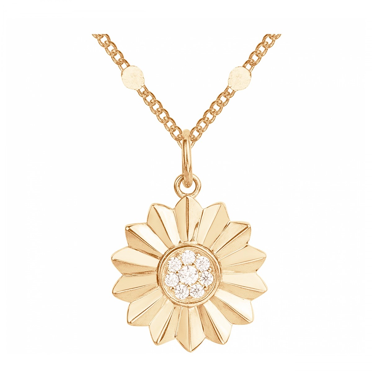 Collier en Plaqué Or avec oxyde de zirconium blanc