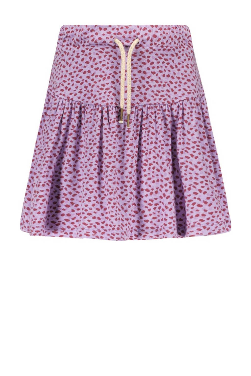 Like Flo rok met all over print en plooien lila/paars