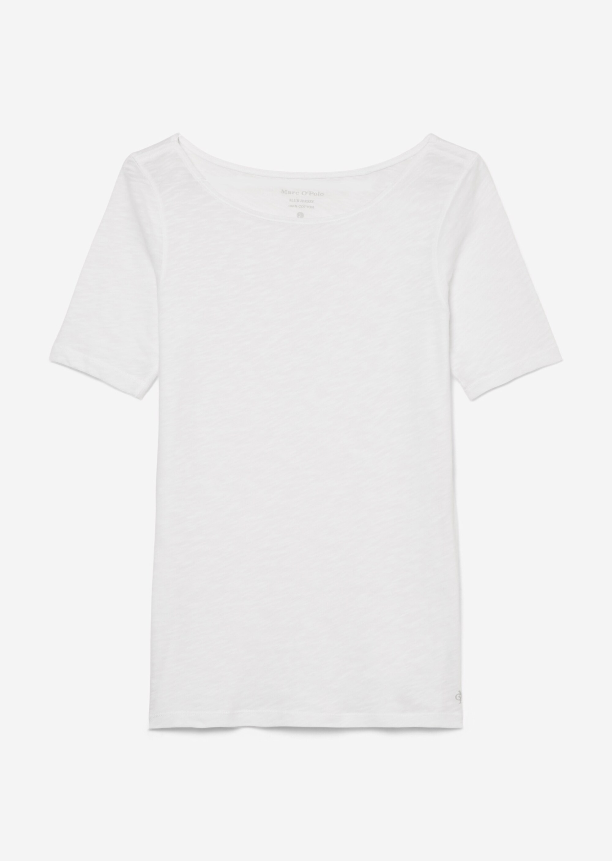 Slub-Jersey-T-Shirt loose mit U-Boot-Ausschnitt