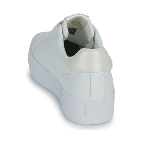 Calvin Klein Jeans - BOLD VULC FLATF LACEUP LTH WN - Blanc