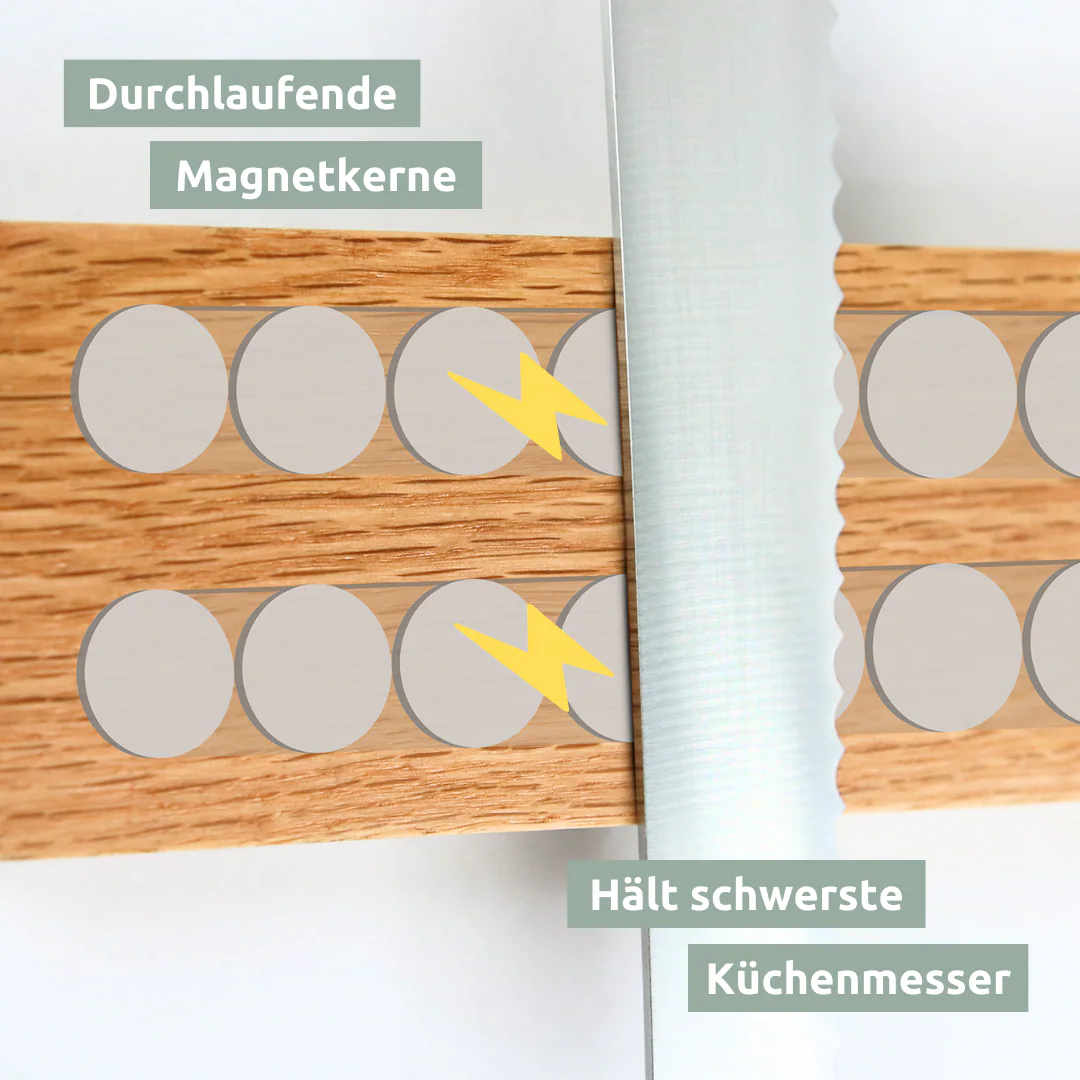 holz4home® Messerleiste magnetisch zum Kleben oder Schrauben