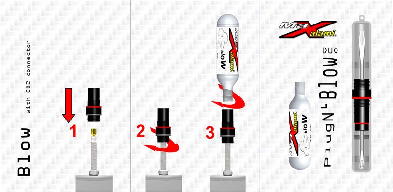 MaXalami PlugN'Blow DUO Tubeless Reparaturwerkzeug mit CO2 Konnektor kaufen | Bike-Discount