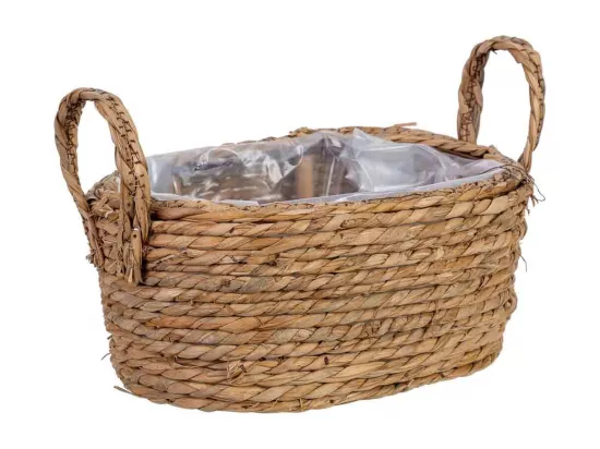 Panier ovale en corde avec anses 31x21x13h cm