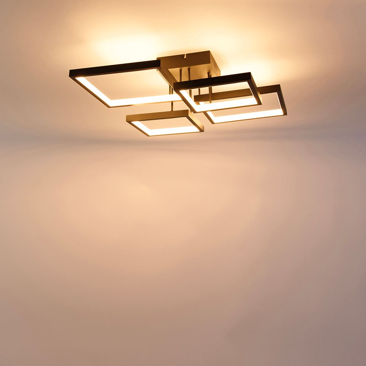 Plafondlamp zwart incl. LED 3 staps dimbaar 4-lichts - Lejo