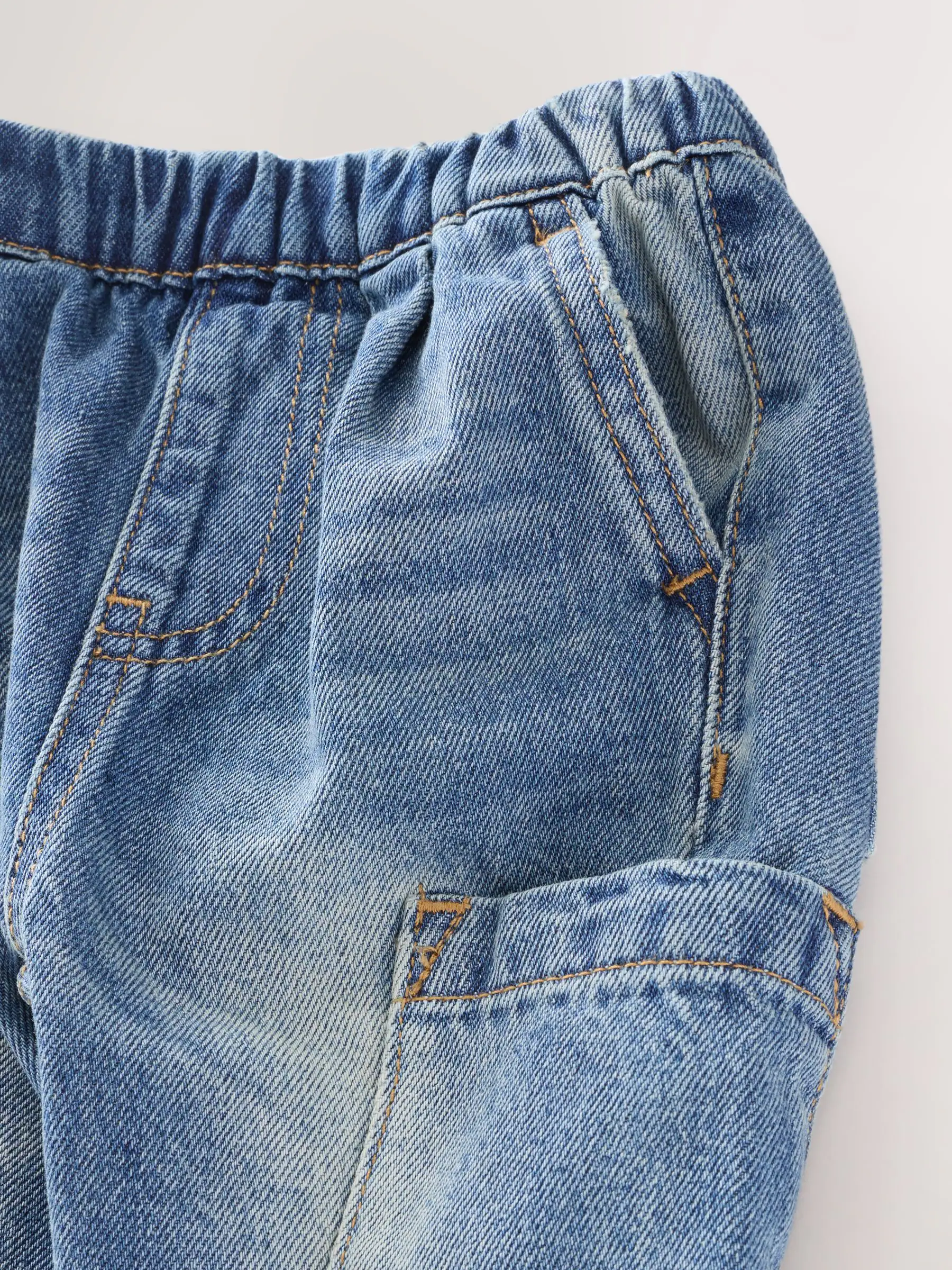 Mediumblauw getint denim - Cargobroek (3 mnd - 7 jr)