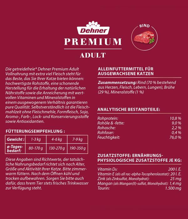 Dehner Premium Nassfutter für Katzen Adult