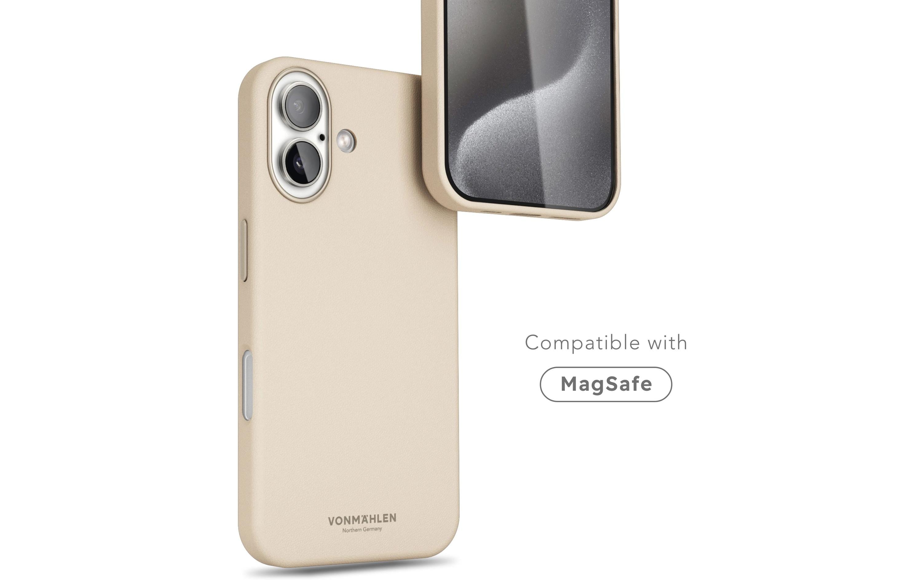 Back Cover Like Leather iPhone 16 Plus BeigeLeather Backcover für das Apple iPhone 16 Plus