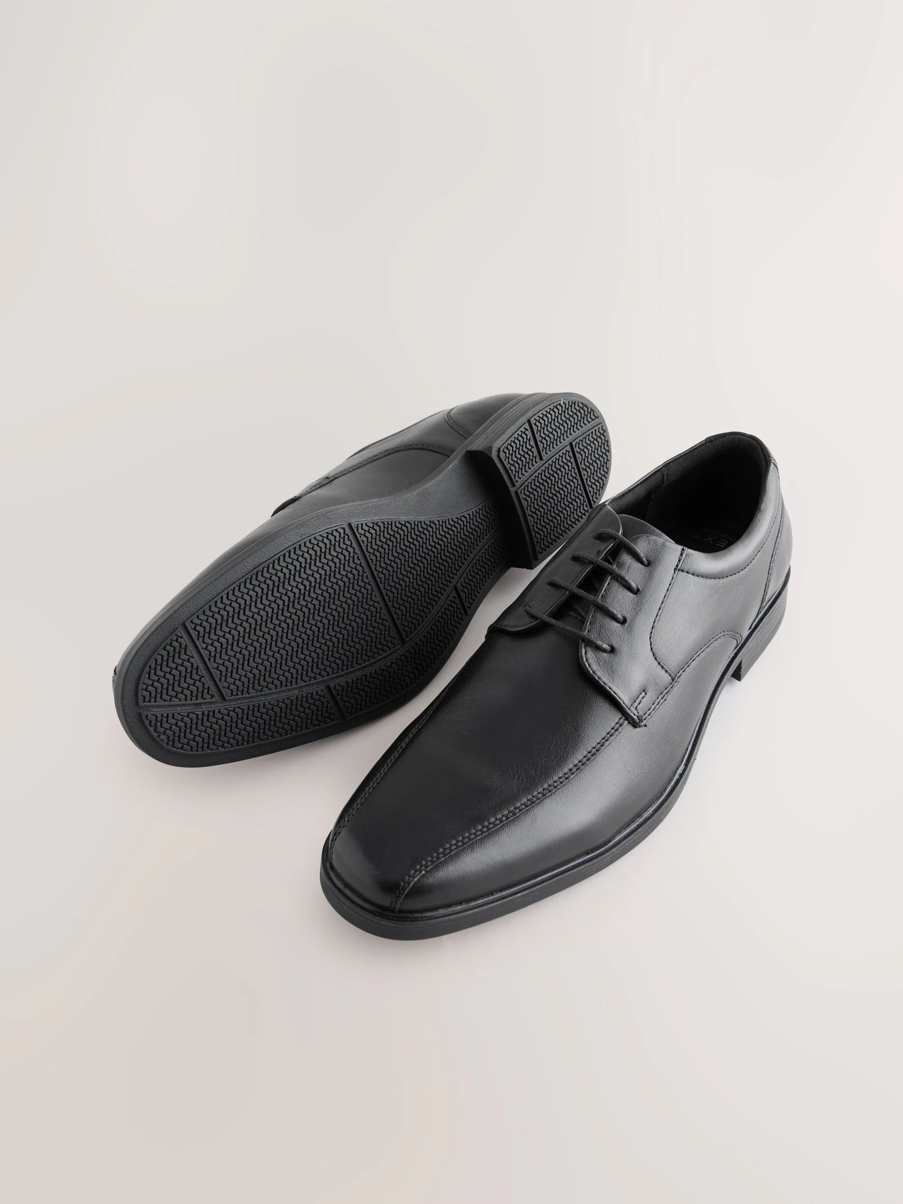 Zwart - Slim Panel Leather Shoes