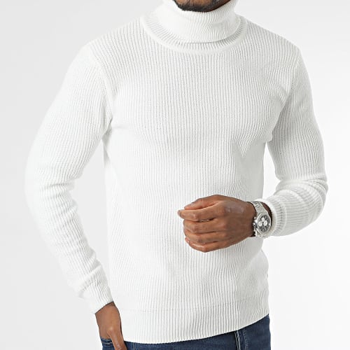 Pull Col Roulé Blanc