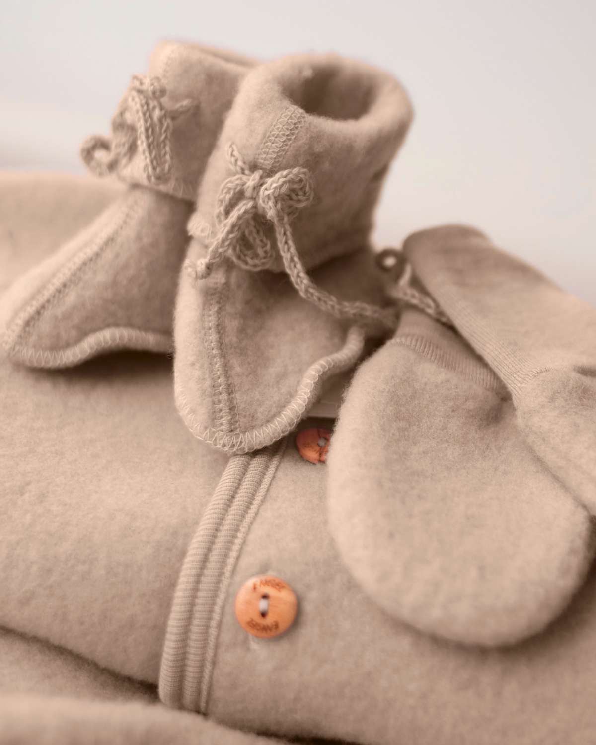 Ullvotter Baby – Ullfleece 100% Ubehandlet Ull | Baby Mittens – Onesize (0-12 mnd)