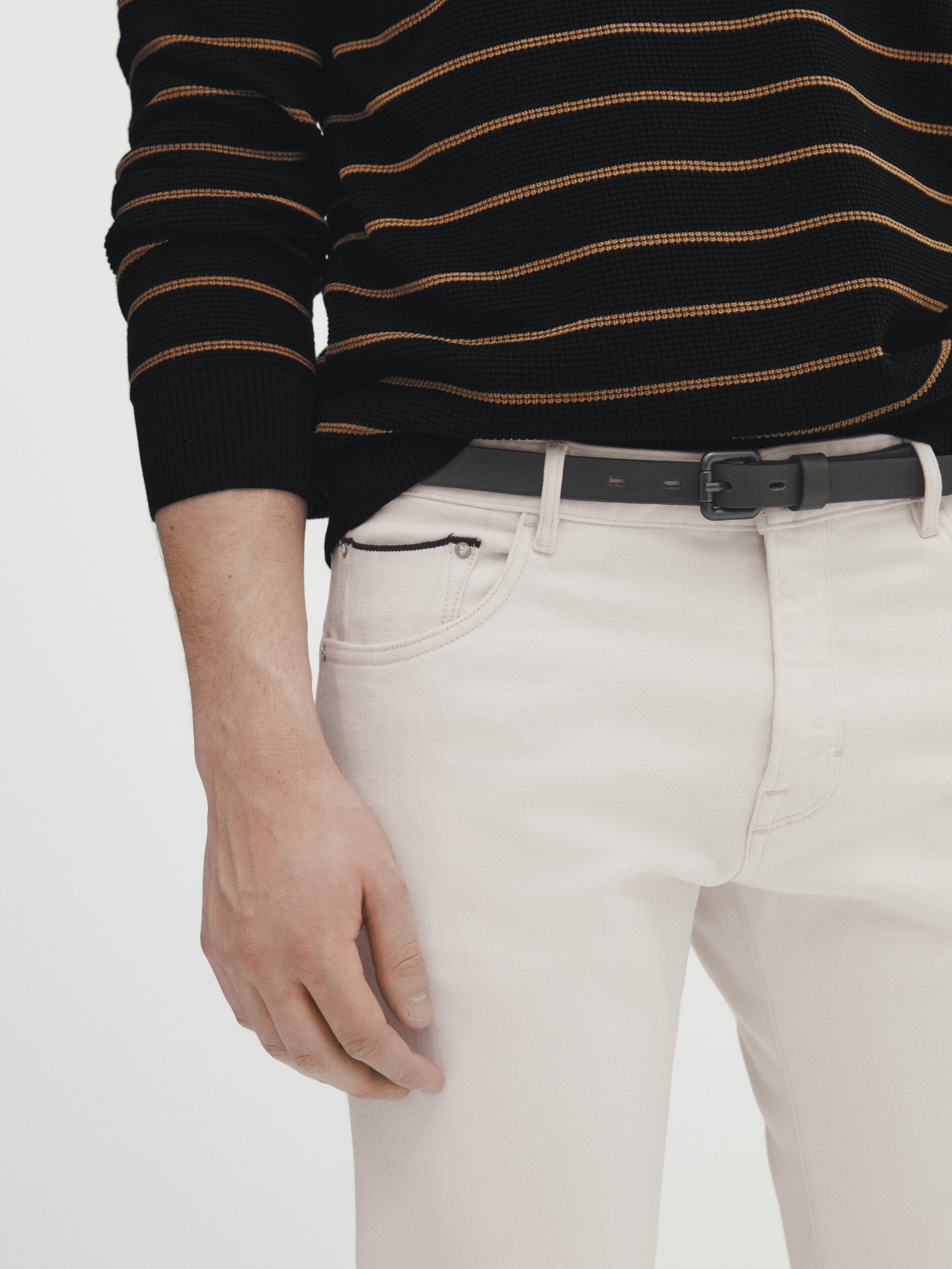 Calça jeans slim fit com bainha selvedge - RAW