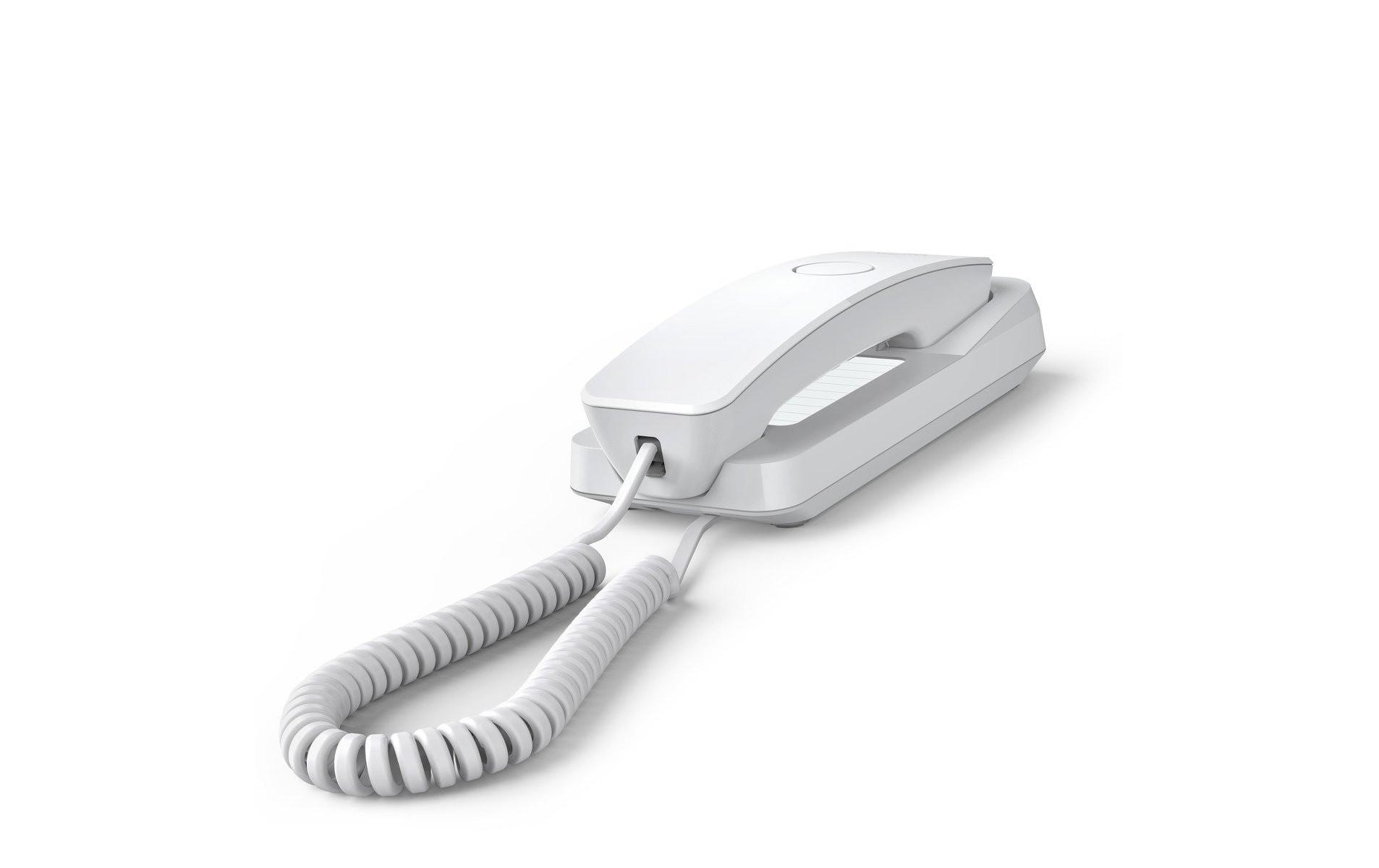 Tischtelefon Desk 200 WeissDas platzsparende, schnurgebundene Tisch- und Wandtelefon