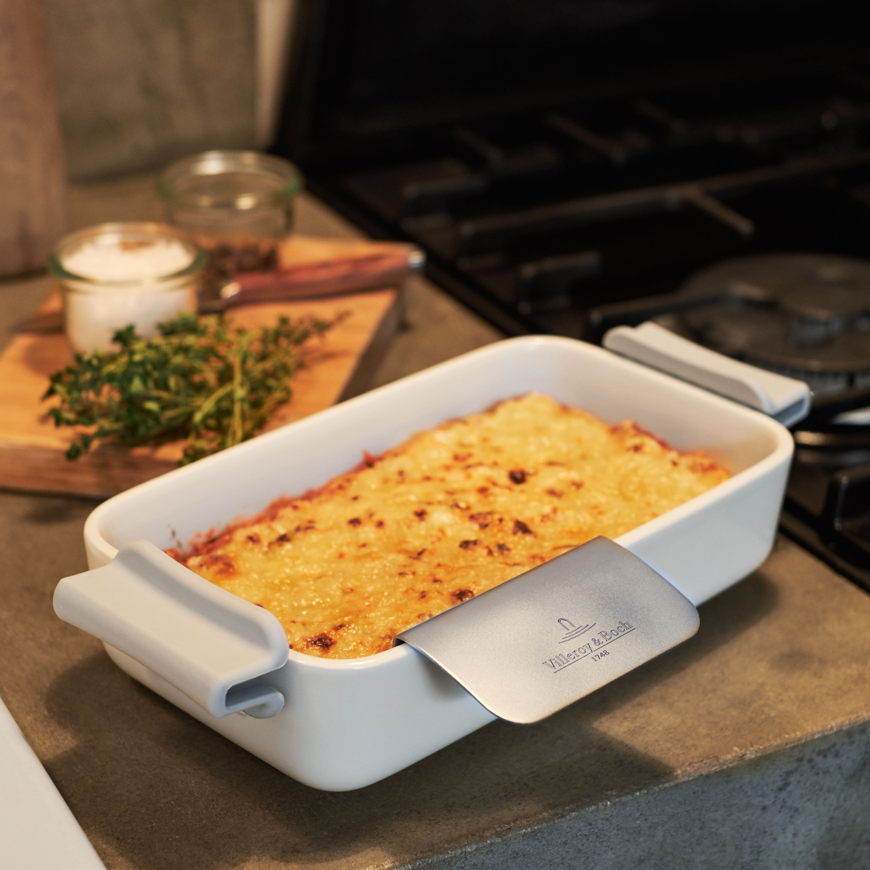 Clever Cooking Rectangular baking dish White, 11.2'' x 5.5'', Premium Porcelain