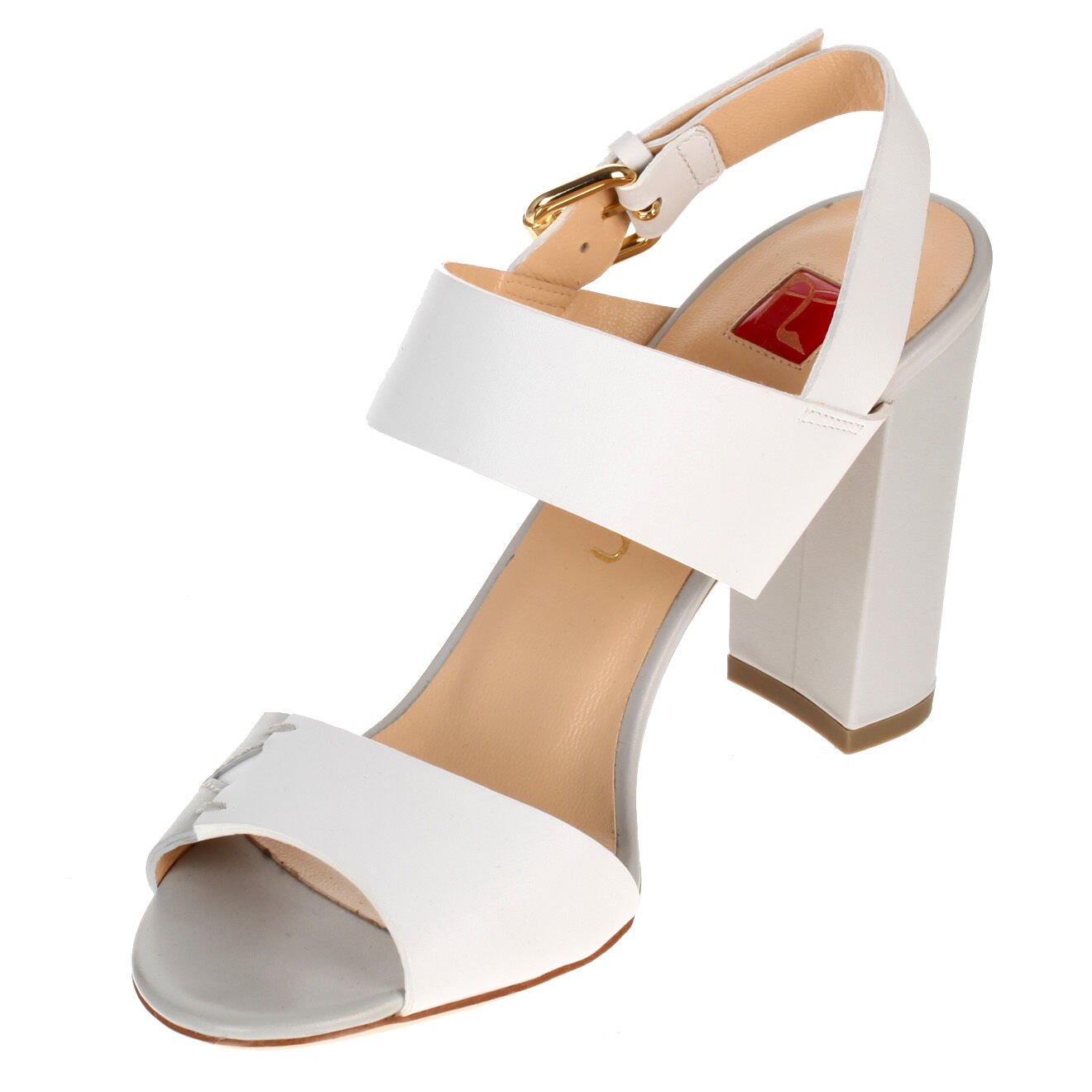 Ballin Sandales en Cuir blanc/gris - Talon 9 cm