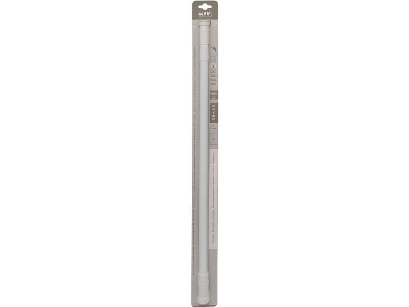 MSV Duschvorhangstange 70 - 120 cm, Weiss Ausziehbare Duschvorhangstange