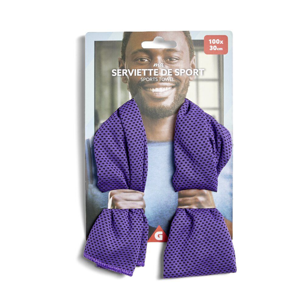 Serviette de sport violette 100x30 cm