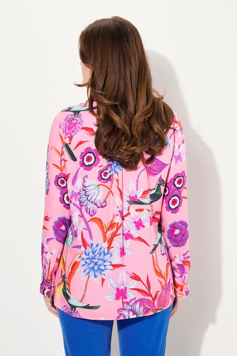 Hemdbluse, Landhausdruck, Hemdkragen, Langarm