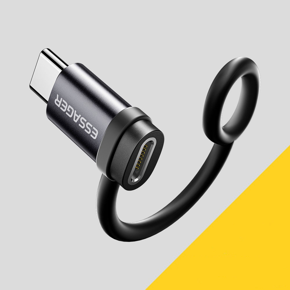 USB C auf Lightning Adapter Konverter mit Silikon Halterung (480Mbit/s) - Schwarz