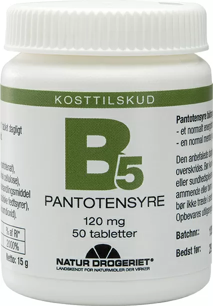 Natur-Drogeriet B5 Pantotensyre 120 mg - 50 tabl.