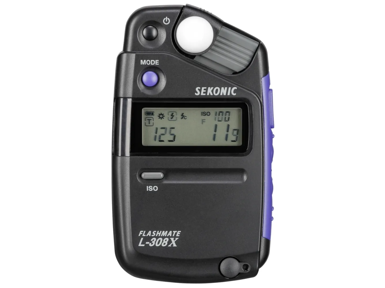 Sekonic L-308X, 63 mm, 20 mm, 110 mm, 80 g, Alkaline, AA