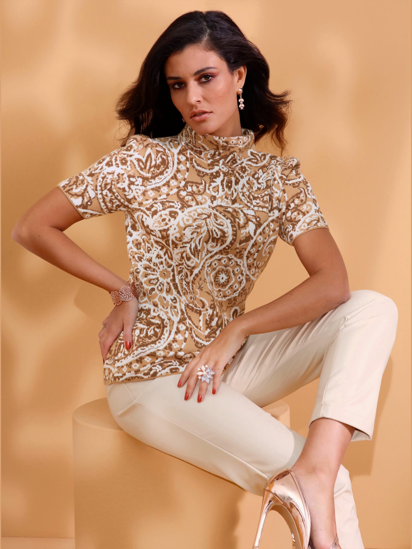 Pull tricot jacquard de qualité
