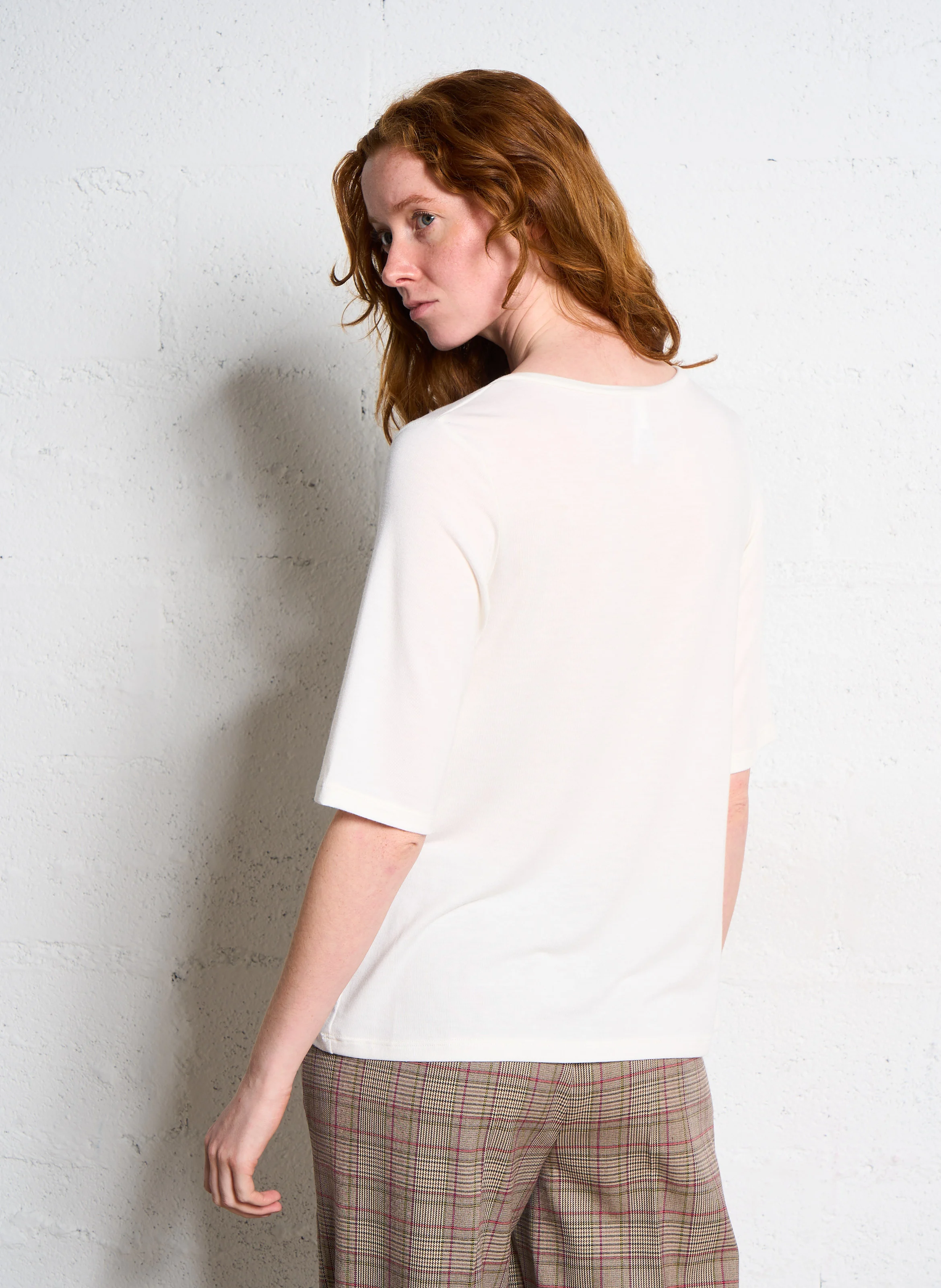 Tee-shirt droit col V | Blanc