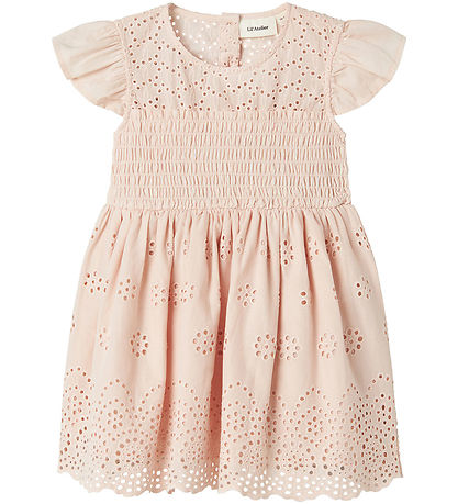 Lil' Atelier Kleid - NmfJedi - Peach Blush m. Strickerei Englisc