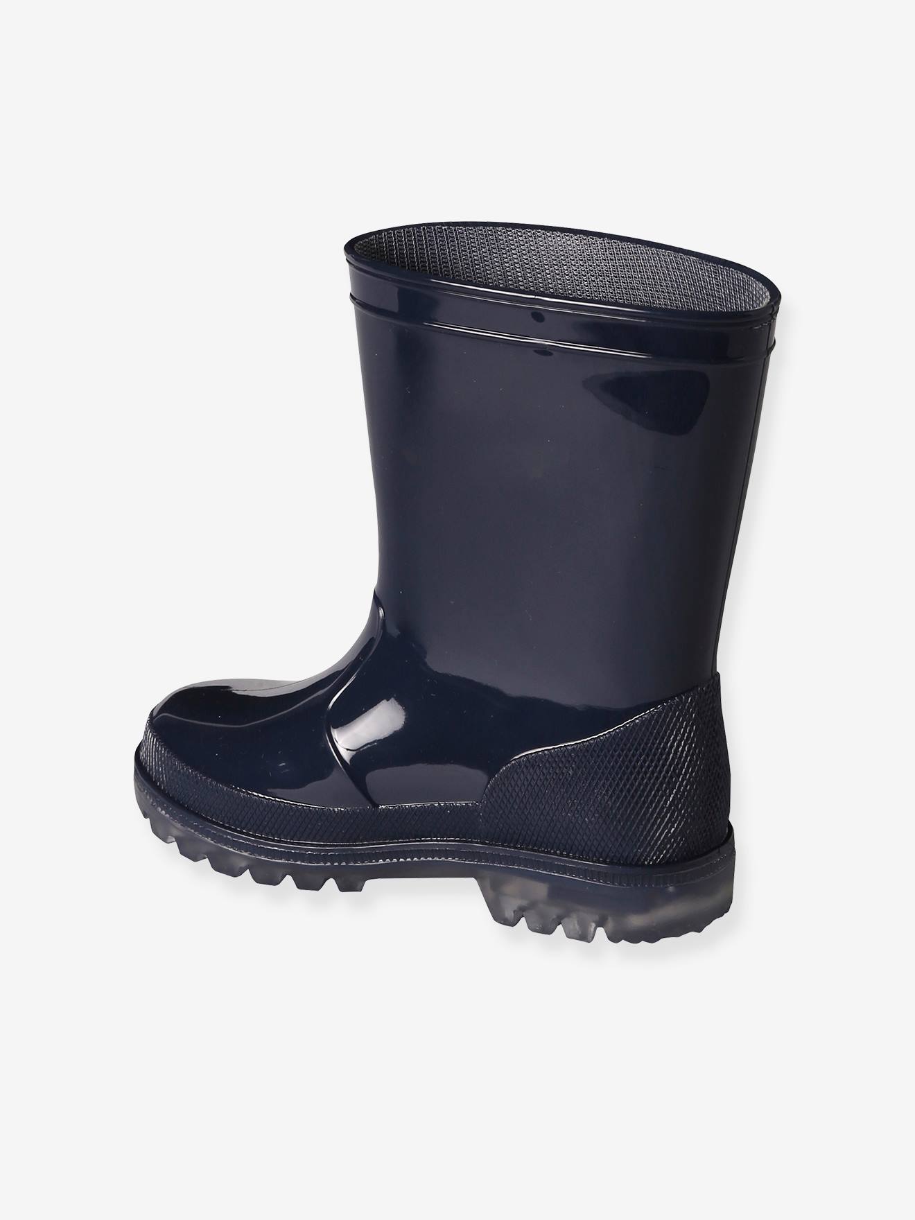 botas de chuva azul-marinho com estampa de esqueleto