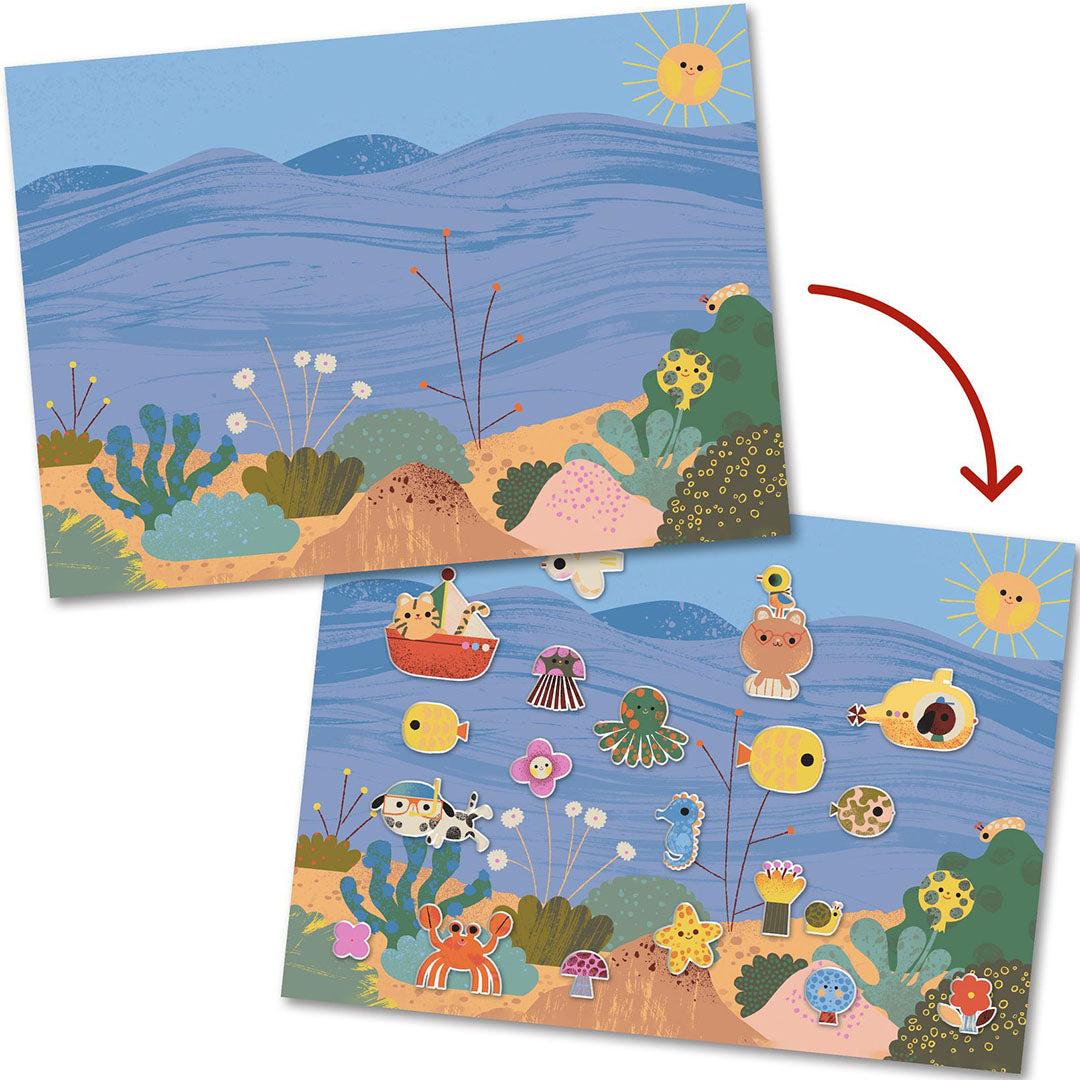Djeco knutselset herbruikbare stickers - summertime