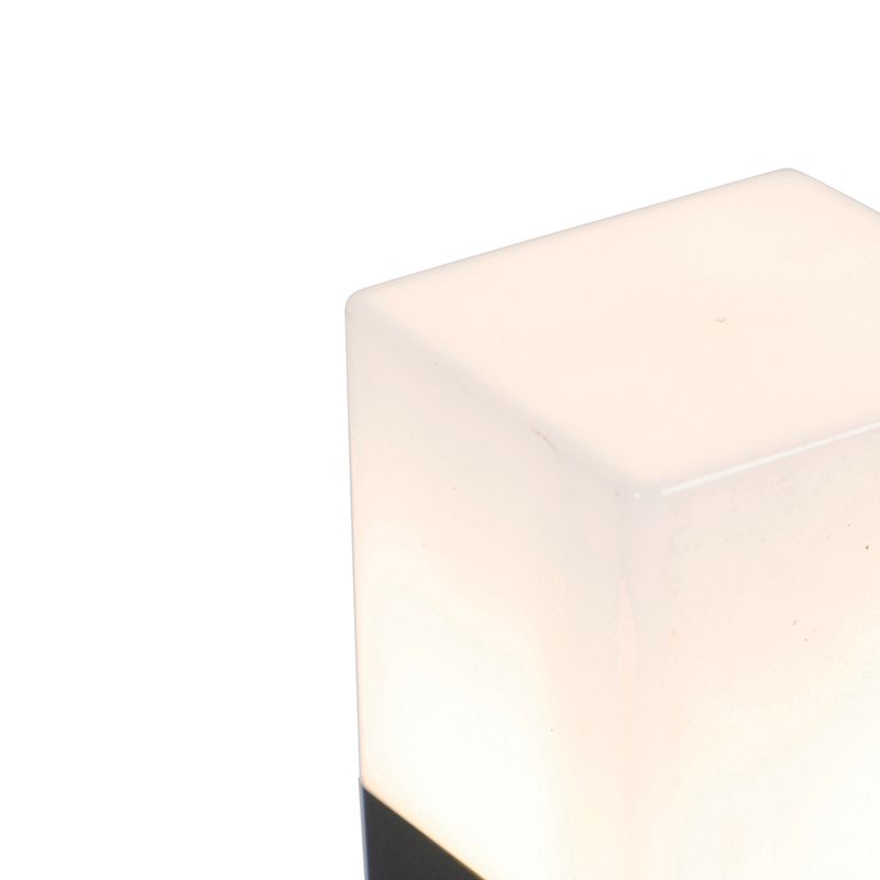 Staande buitenlamp zwart met opaal witte kap 70 cm - Denmark