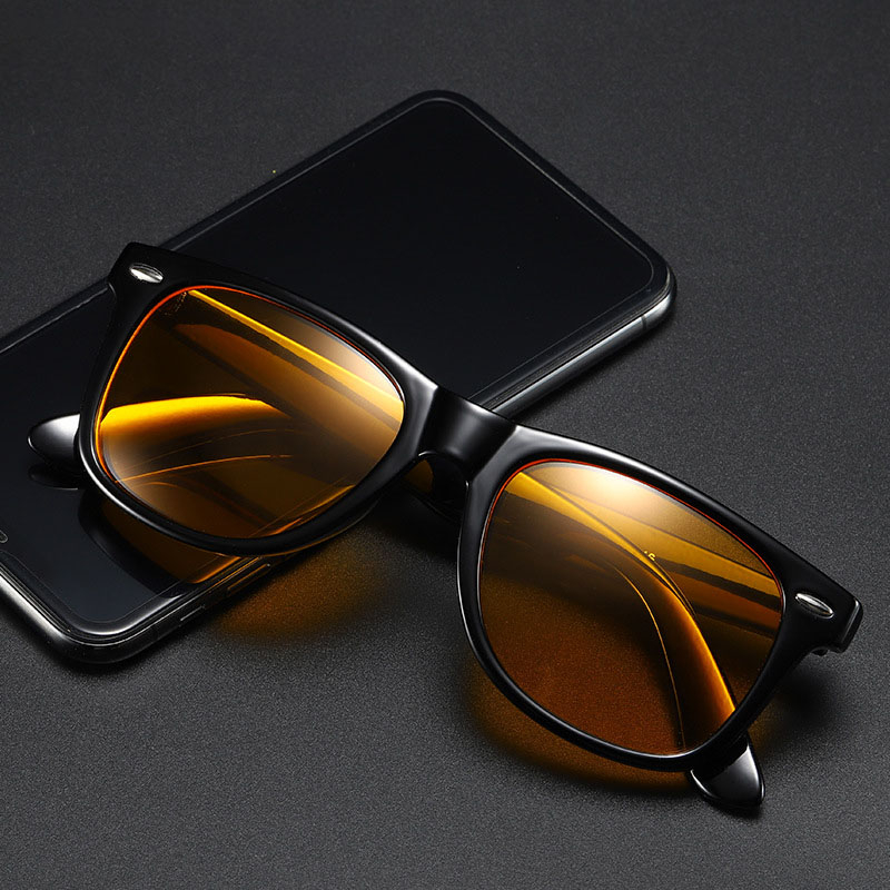 Gaming Brille mit Anti Blue Light Blaulichtfilter Computerbrille (gelbliche Beschichtung) - Schwarz
