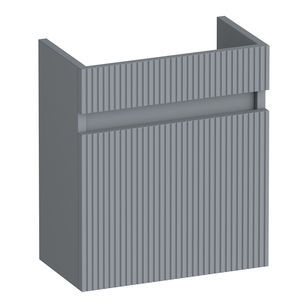 Brauer Joy Wavy fonteinkast met ribbelfront 40cm linksdraaiend grijs mat