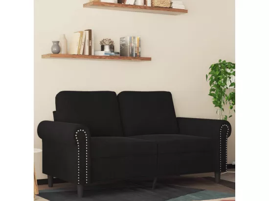 Canapé à 2 places Noir 120 cm Velours
