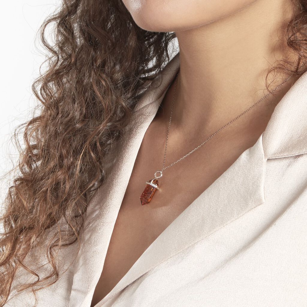 Collier Gaubert Argent Ambre