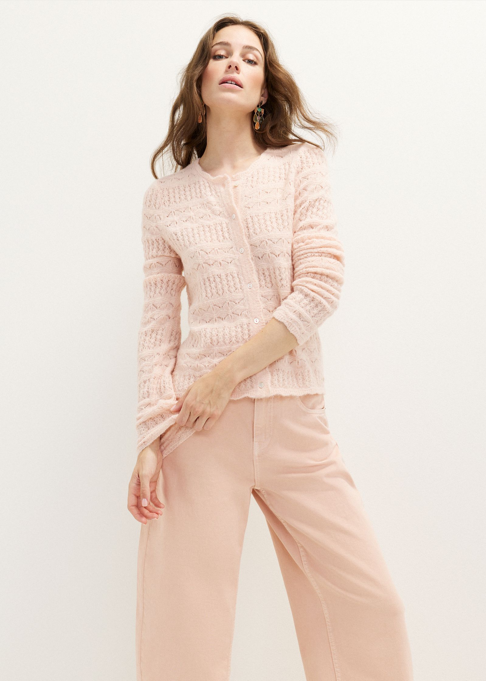 Vest met pointelle details