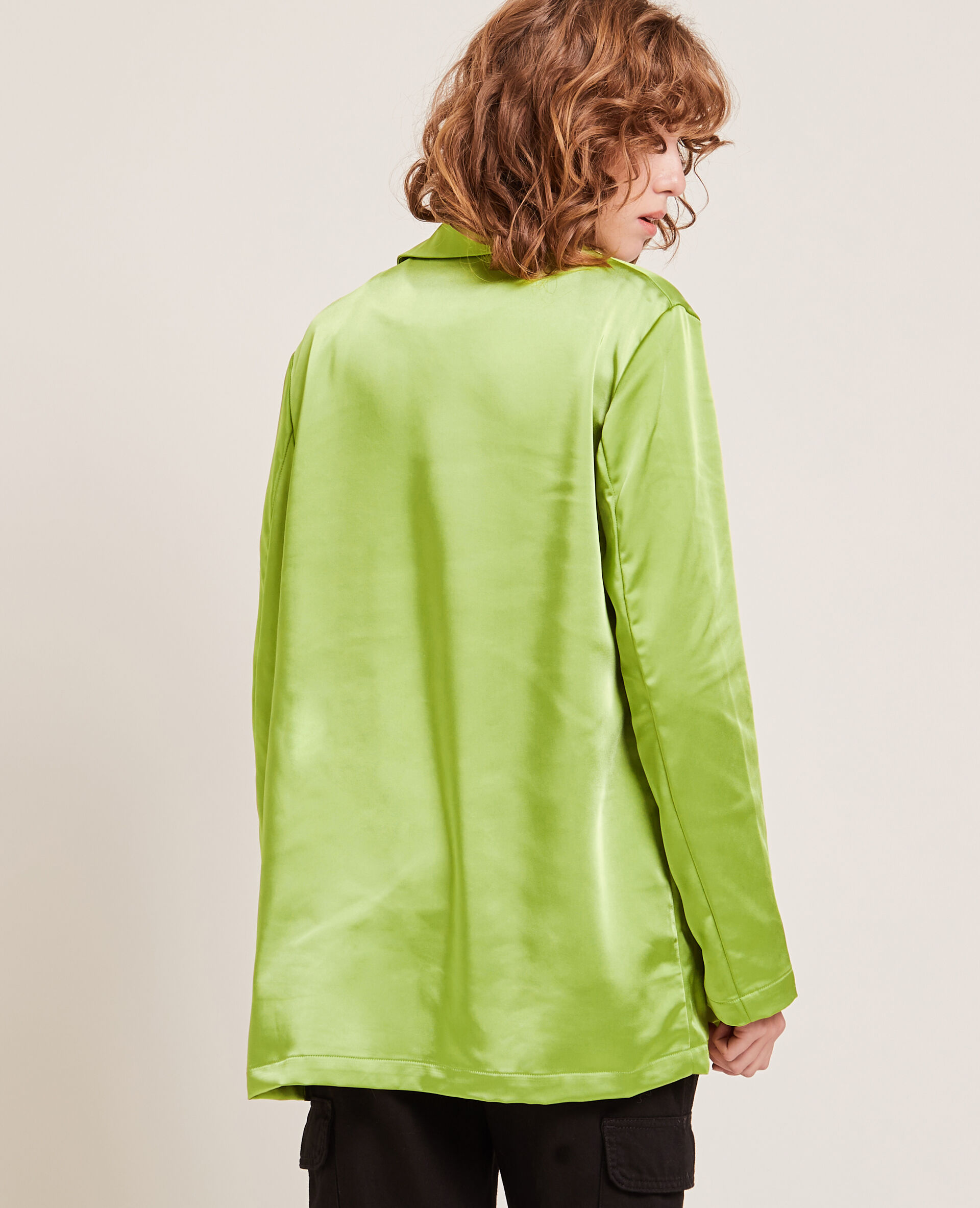 Veste blazer en satin - Vert
