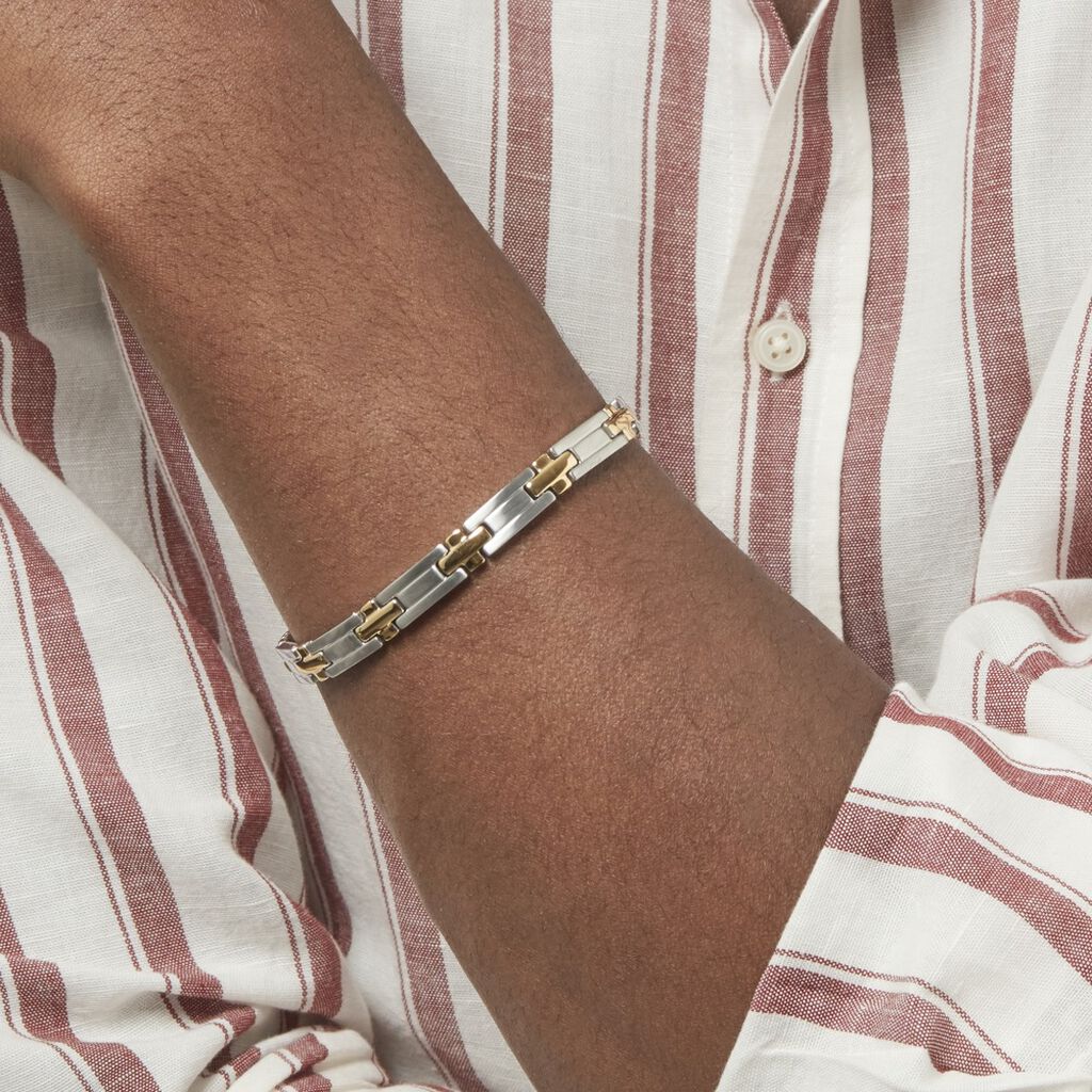 Bracelet Pierre Acier Bicolore