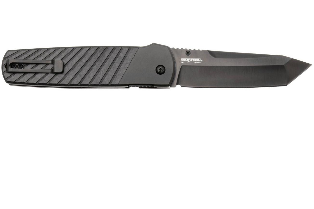 Cold Steel Hatamoto FL40HATA DLC 20CV, Forged Carbon Titanium Bolsters, zakmes