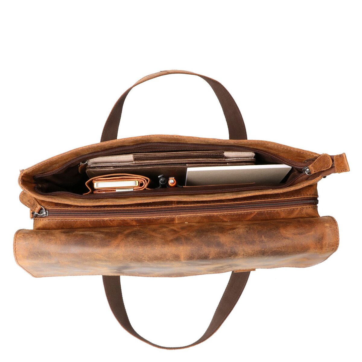LD Lederwaren Schoudertas Hunter Bruin