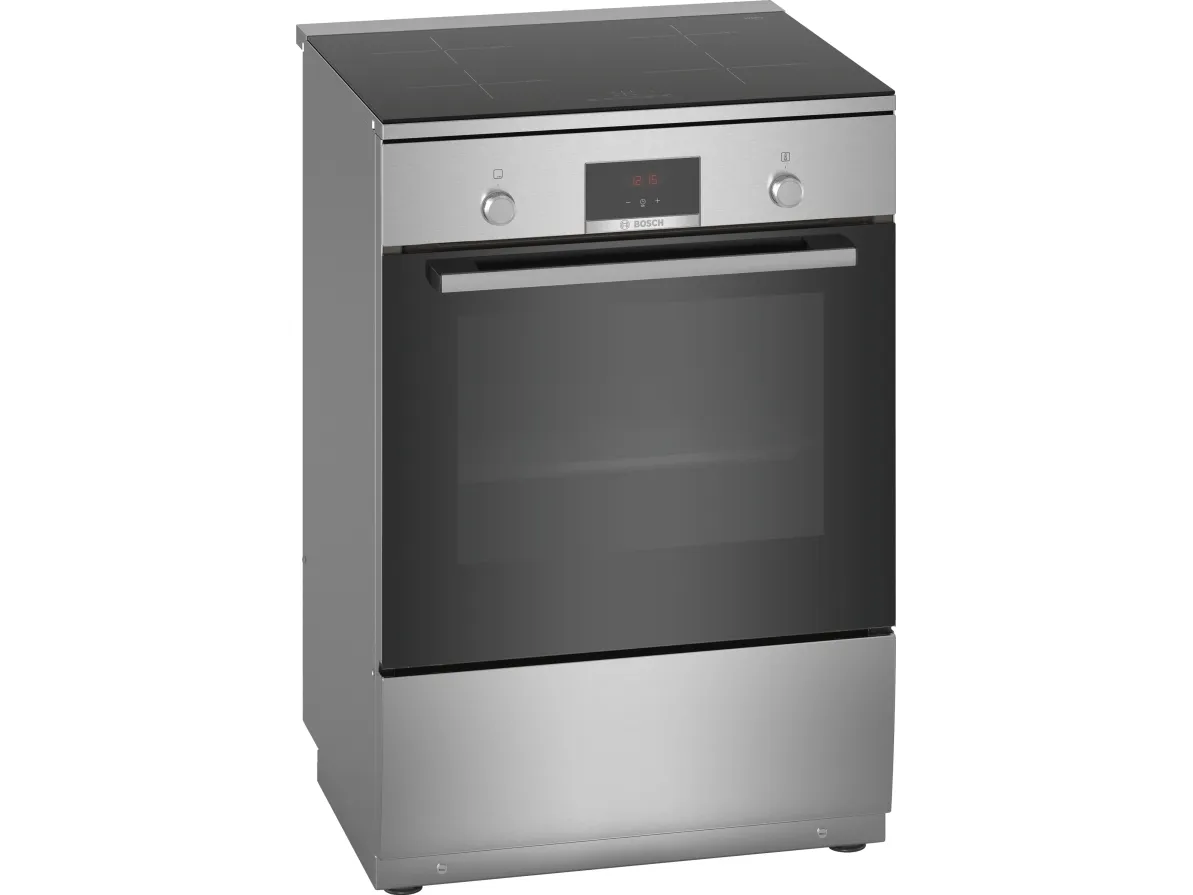 Bosch Serie | 4 HLN39A050U - Komfur - fritstående - bredde: 60 cm - dybde: 60 cm - højde: 90 cm - med selv-rengøring - rustfrit stål