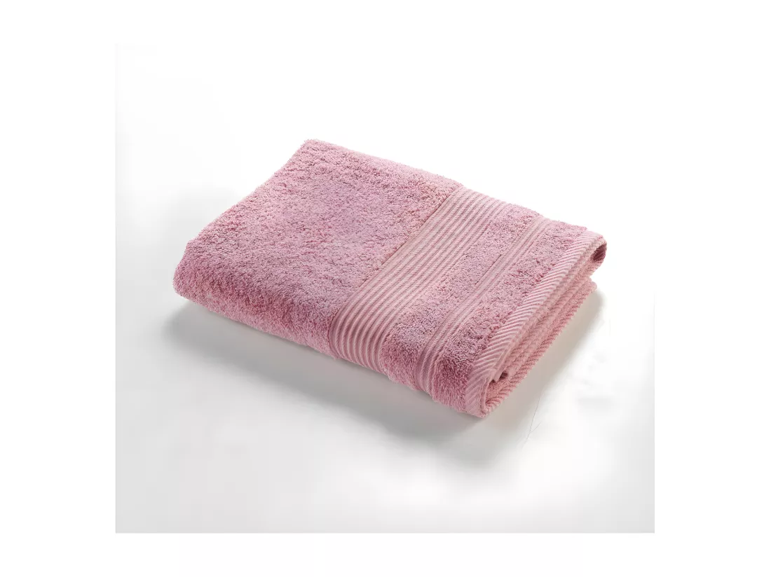 Drap de douche en coton éponge - Rose - 70 x 130 cm