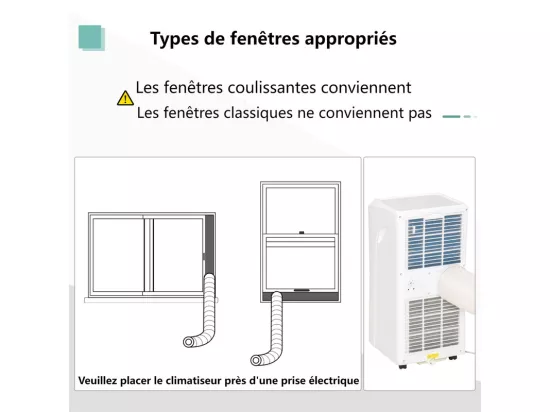 Climatiseur Mobile 3 EN 1, avec Affichage LED et télécommande, Refroidissement, Ventilateur, Déshumidificateur, Mode Nuit, 7000BTU