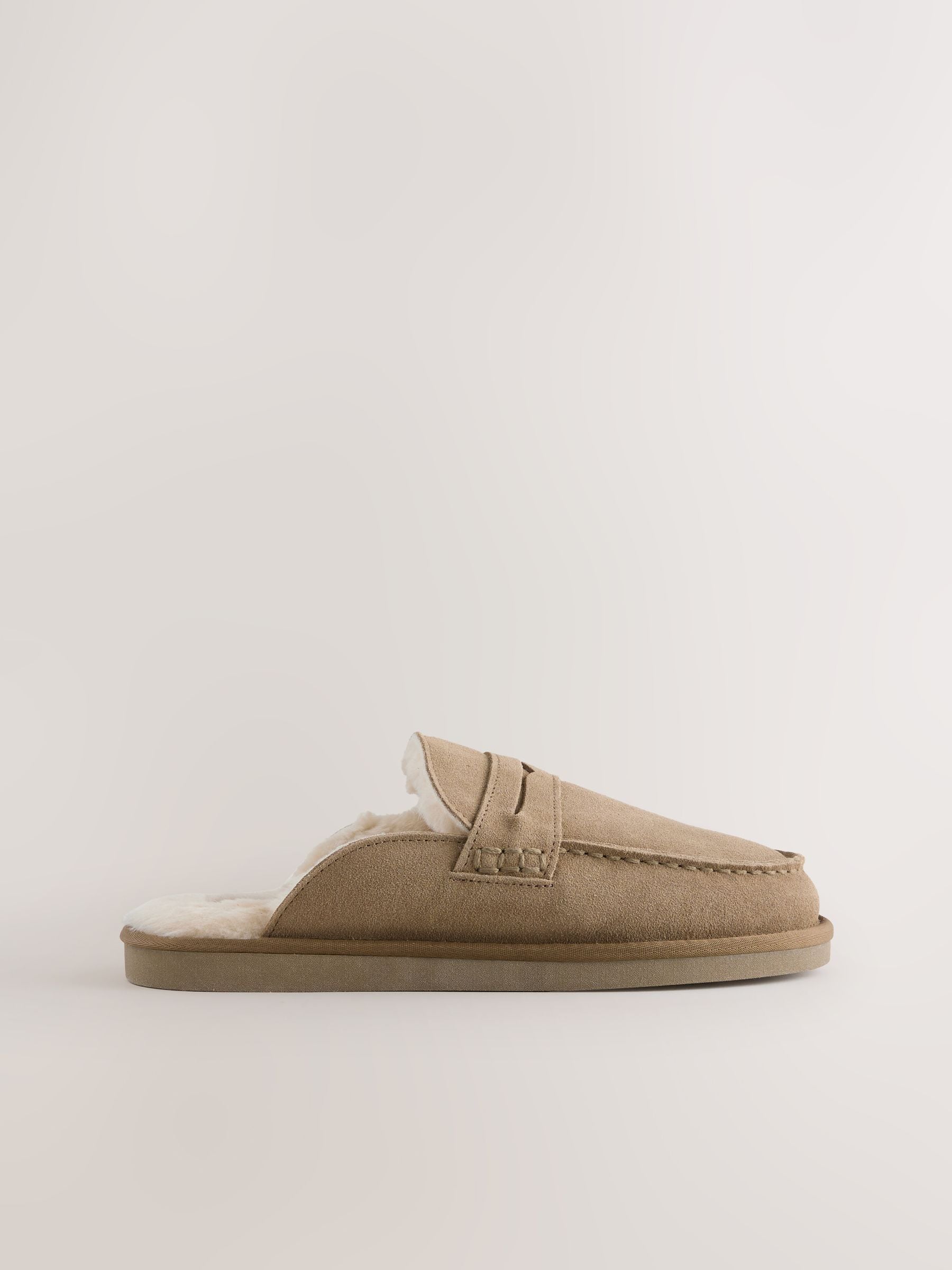 Pastelgeel - Signature Suede Loafer Mule Slippers