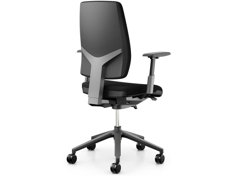 Giroflex Bürostuhl 68 mit Polsterrücken und Armlehnen, Schw Klassischer Arbeitsstuhl ideal für aktives Sitzen