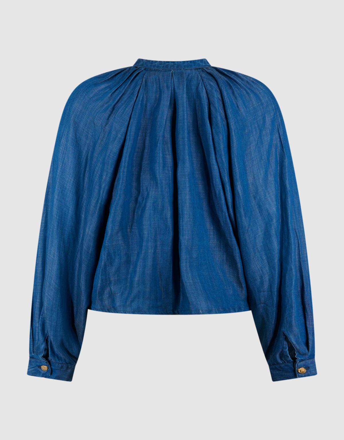Cropped Denim Blouse Blauw