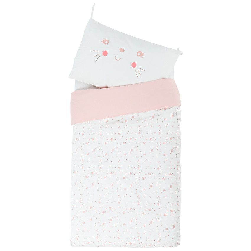 Parure de lit avec housse de couette et taie d'oreiller Little princess - Ecru