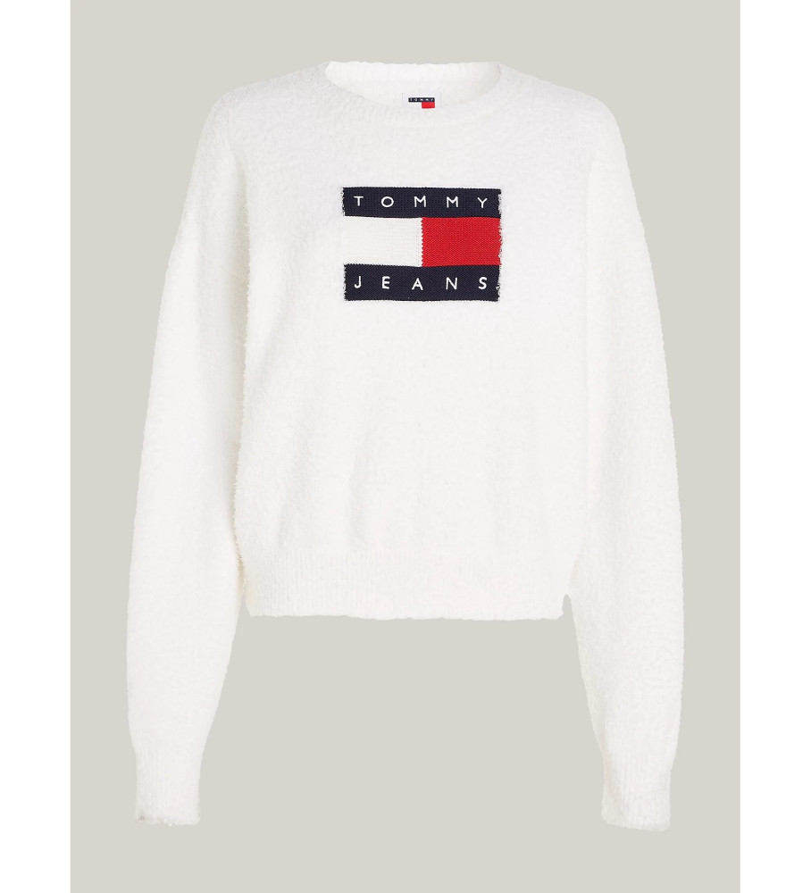 Suéter Tommy Jeans branco folgado com logo