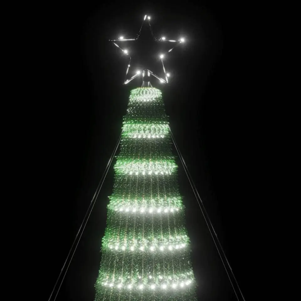 vidaXL - LED-kerstboom met spikes 688 LEDs 100x300 cm - Koudwit - Koper, ijzer